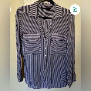 VICI blue and white striped blouse